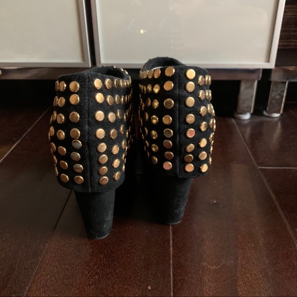 Matiko studded black suede platform ankle bootie - Picture 3 of 5